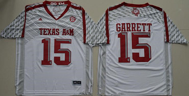 Men's Texas A&M Aggies #15 Myles Garrett White Stitched College Football 2016 adidas NCAA Jersey