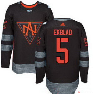 Men's North America Hockey #5 Aaron Ekblad Black 2016 World Cup of Hockey Stitched adidas WCH Game Jersey