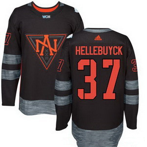 Men's North America Hockey #37 Connor Hellebuyck Black 2016 World Cup of Hockey Stitched adidas WCH Game Jersey