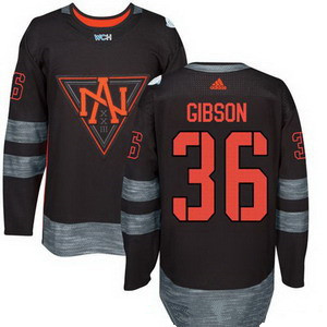 Men's North America Hockey #36 John Gibson Black 2016 World Cup of Hockey Stitched adidas WCH Game Jersey