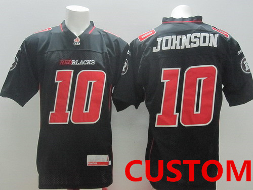 Custom CFL Ottawa RedBlacks Black Jersey