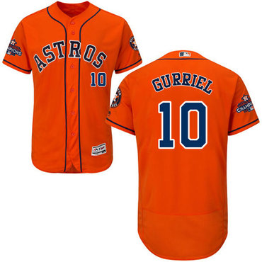 Men's Houston Astros #10 Yuli Gurriel Orange Flexbase Authentic Collection 2017 World Series Champions Stitched MLB Jersey