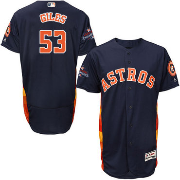 Men's Houston Astros #53 Ken Giles Navy Blue Flexbase Authentic Collection 2017 World Series Champions Stitched MLB Jersey