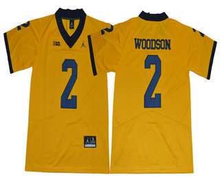 Men's Michigan Wolverines #2 Charles Woodson Yellow 2017 College Football Stitched Brand Jordan NCAA Jersey