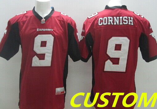 Custom CFL Calgary Stampeders Red Jersey