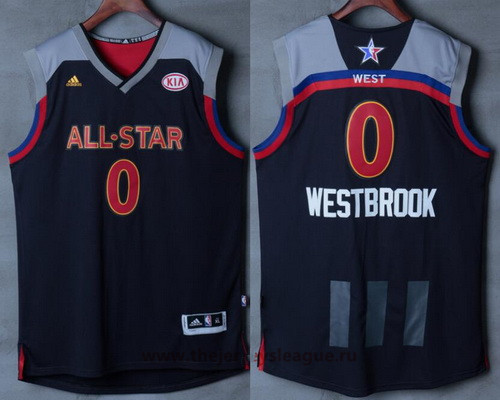 Men's Western Conference Oklahoma City Thunder #0 Russell Westbrook adidas Black Charcoal 2017 NBA All-Star Game Swingman Jersey