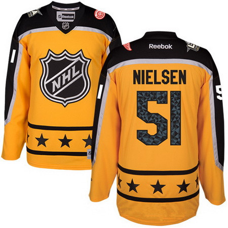Men's Atlantic Division Detroit Red Wings #51 Frans Nielsen Reebok Yellow 2017 NHL All-Star Stitched Ice Hockey Jersey