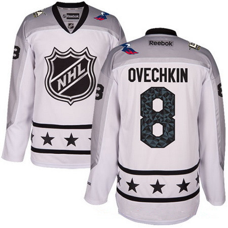 Men's Metropolitan Division Washington Capitals #8 Alexander Ovechkin Reebok White 2017 NHL All-Star Stitched Ice Hockey Jersey