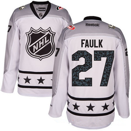 Men's Metropolitan Division Carolina Hurricanes #27 Justin Faulk Reebok White 2017 NHL All-Star Stitched Ice Hockey Jersey