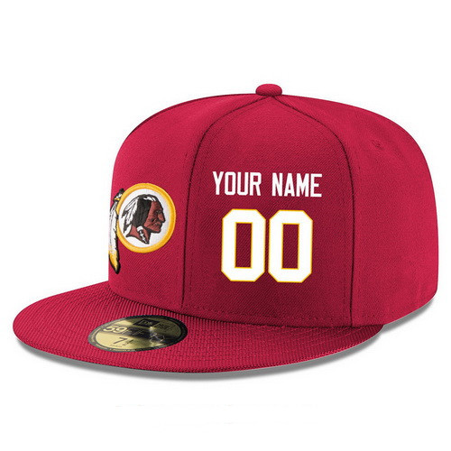 Washington Redskins Custom Snapback Cap NFL Player Red with White Number Stitched Hat