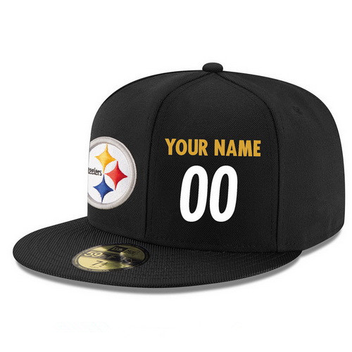 Pittsburgh Steelers Custom Snapback Cap NFL Player Black with White Number Stitched Hat