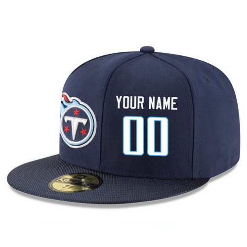 Tennessee Titans Custom Snapback Cap NFL Player Navy Blue with White Number Stitched Hat