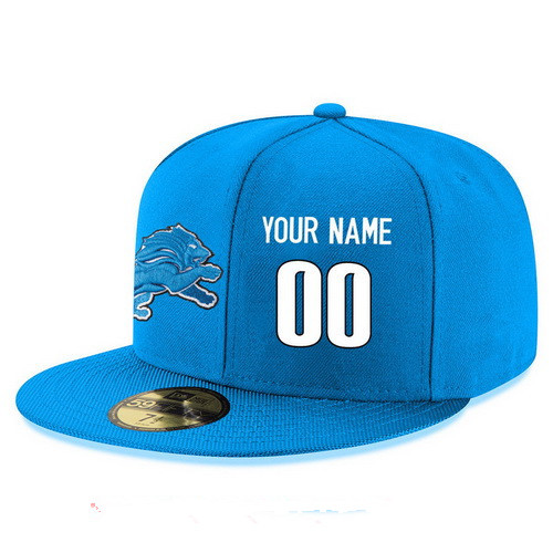 Detroit Lions Custom Snapback Cap NFL Player Light Blue with White Number Stitched Hat