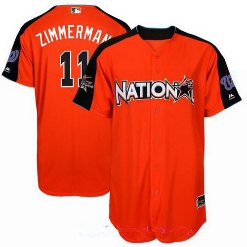 Men's National League Washington Nationals #11 Ryan Zimmerman Majestic Orange 2017 MLB All-Star Game Home Run Derby Player Jersey