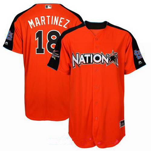 Men's National League St. Louis Cardinals #18 Carlos Martinez Majestic Orange 2017 MLB All-Star Game Home Run Derby Player Jersey