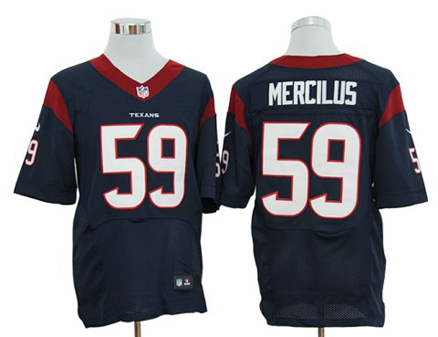 Size 60 4XL-Whitney Mercilus Houston Texans #59 Navy Blue Stitched Nike Elite NFL Jerseys