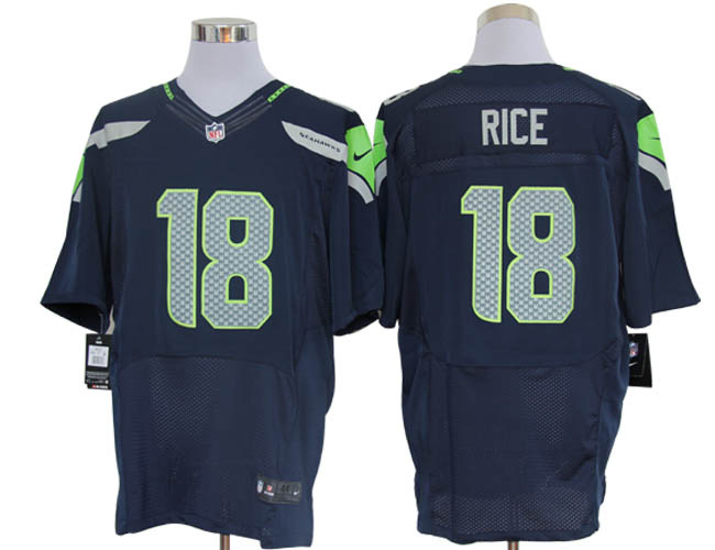 Size 60 4XL-Sidney Rice Seattle Seahawks #18 Pacific Blue Nike Elite NFL Jerseys