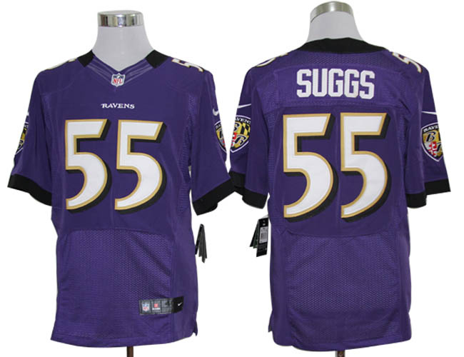 Size 60 4XL-Terrell Suggs Baltimore Ravens #55 Purple Stitched Nike Elite NFL Jerseys
