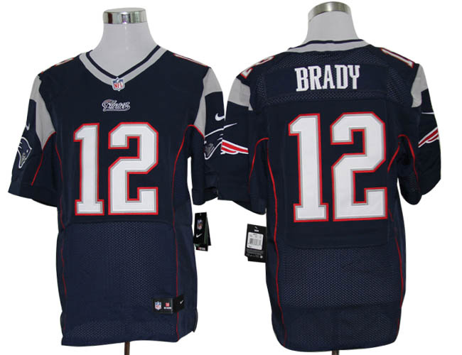 Size 60 4XL-Tom Brady New England Patriots #12 Blue Stitched Nike Elite NFL Jerseys
