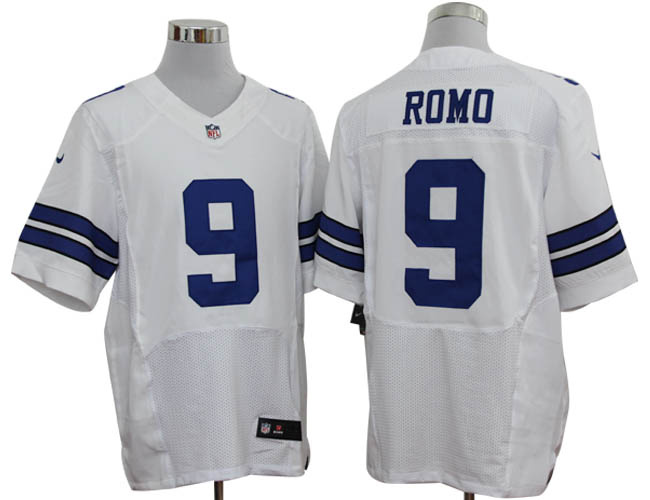 Size 60 4XL-Tony Romo Dallas Cowboys #9 White Stitched Nike Elite NFL Jerseys