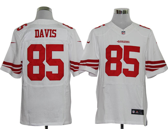 Size 60 4XL-Vernon Davis San Francisco 49ers #85 White Stitched Nike Elite NFL Jerseys