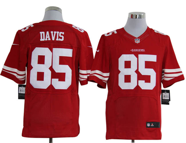 Size 60 4XL-Vernon Davis San Francisco 49ers #85 Red Stitched Nike Elite NFL Jerseys