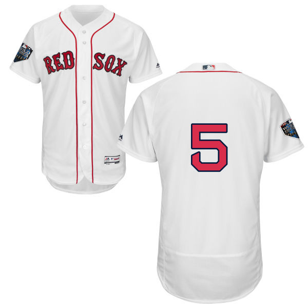 Red Sox #5 Nomar Garciaparra White Flexbase Authentic Collection 2018 World Series Stitched MLB Jersey