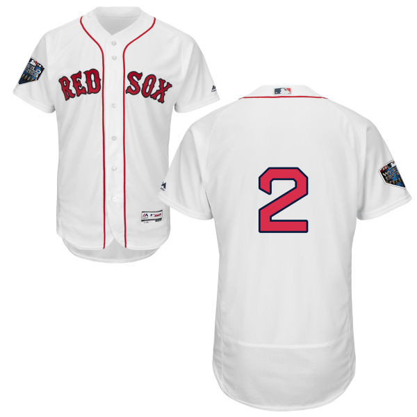 Red Sox #2 Xander Bogaerts White Flexbase Authentic Collection 2018 World Series Stitched MLB Jersey