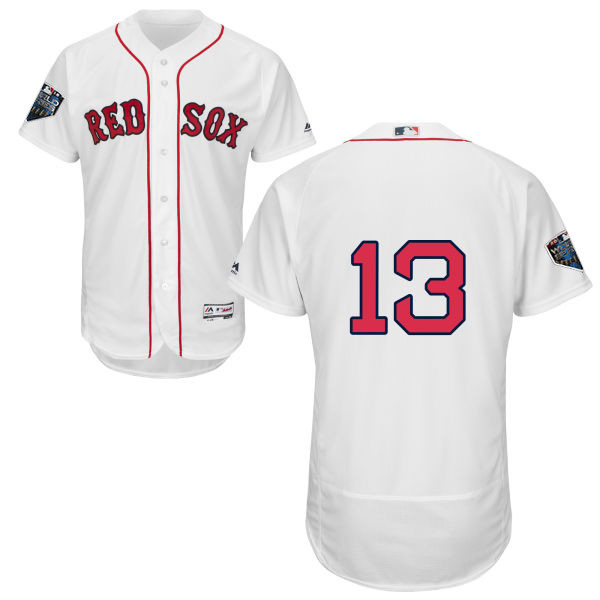 Red Sox #13 Hanley Ramirez White Flexbase Authentic Collection 2018 World Series Stitched MLB Jersey