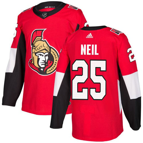 Men's Adidas Ottawa Senators #25 Chris Neil Red Home Authentic Stitched NHL Jersey