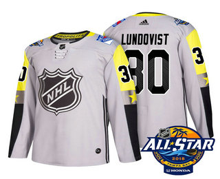 Men's New York Rangers #30 Henrik Lundqvist Grey 2018 NHL All-Star Stitched Ice Hockey Jersey