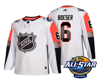 Men's Vancouver Canucks #6 Brock Boeser White 2018 NHL All-Star Stitched Ice Hockey Jersey
