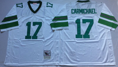 Eagles 17 Harold Carmichael White Throwback Jersey