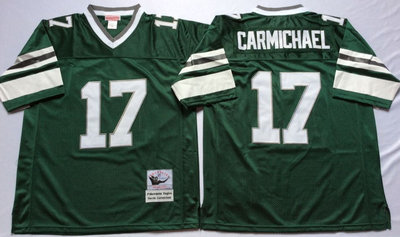Eagles 17 Harold Carmichael Green Throwback Jersey
