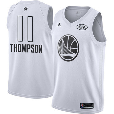 Nike Warriors #11 Klay Thompson White NBA Jordan Swingman 2018 All-Star Game Jersey