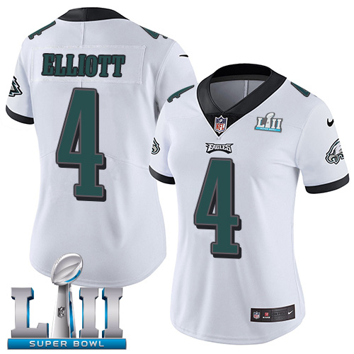Women's Nike Philadelphia Eagles #4 Jake Elliott White Super Bowl LII Stitched NFL Vapor Untouchable Limited Jersey