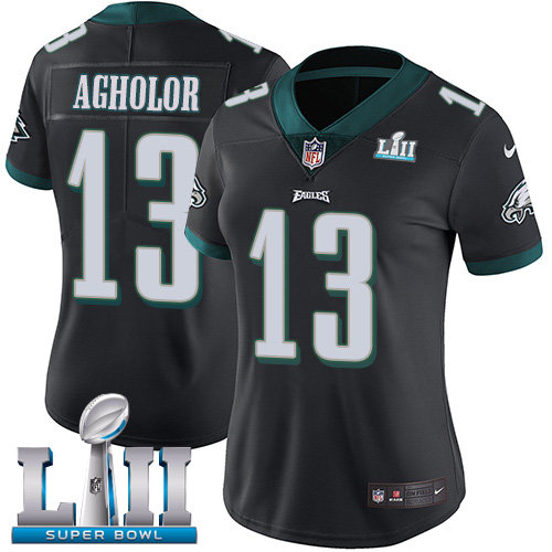 Women's Nike Philadelphia Eagles #13 Nelson Agholor Black Alternate Super Bowl LII Stitched NFL Vapor Untouchable Limited Jersey