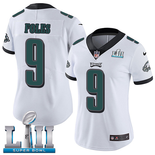 Women's Nike Philadelphia Eagles #9 Nick Foles White Super Bowl LII Stitched NFL Vapor Untouchable Limited Jersey