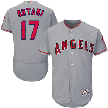 LA Angels of Anaheim #17 Shohei Ohtani Grey Flexbase Authentic Collection Stitched MLB Jersey