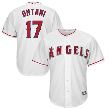 LA Angels #17 Shohei Ohtani Majestic MLB Men's Player Replica Cool Base Jersey
