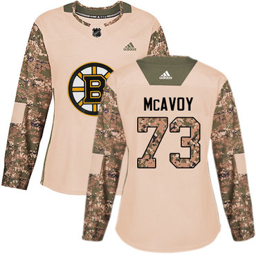 Adidas Boston Bruins #73 Charlie McAvoy Camo Authentic 2017 Veterans Day Women's Stitched NHL Jersey