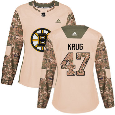 Adidas Boston Bruins #47 Torey Krug Camo Authentic 2017 Veterans Day Women's Stitched NHL Jersey