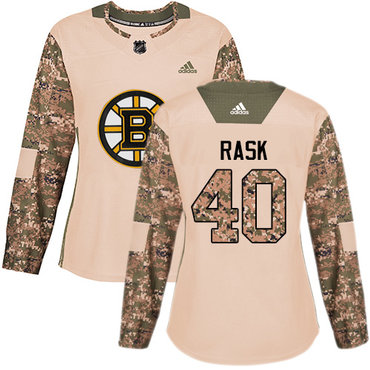 Adidas Boston Bruins #40 Tuukka Rask Camo Authentic 2017 Veterans Day Women's Stitched NHL Jersey