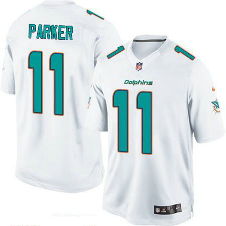 Men's Miami Dolphins #11 DeVante Parker White Road Stitched NFL Nike Game Jersey