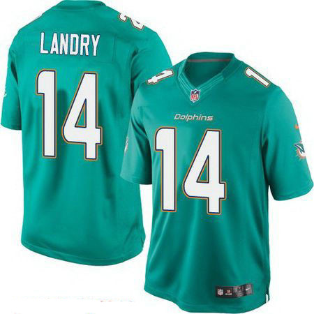 Men's Miami Dolphins #14 Jarvis Landry Green Team Color Stitched NFL Nike Game Jersey