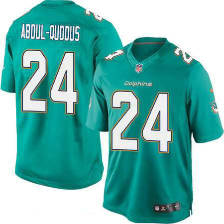 Men's Miami Dolphins #24 Isa Abdul-Quddus Green Team Color Stitched NFL Nike Game Jersey