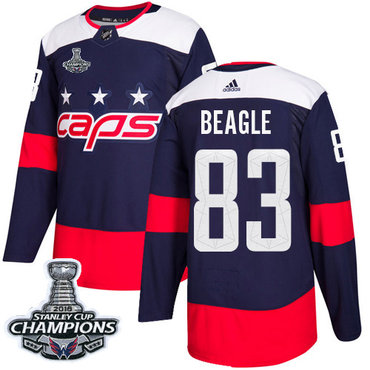 Adidas Washington Capitals #83 Jay Beagle Navy Authentic 2018 Stadium Series Stanley Cup Final Champions Stitched NHL Jersey