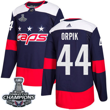 Adidas Washington Capitals #44 Brooks Orpik Navy Authentic 2018 Stadium Series Stanley Cup Final Champions Stitched NHL Jersey