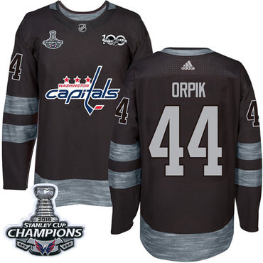 Adidas Washington Capitals #44 Brooks Orpik Black 1917-2017 100th Anniversary Stanley Cup Final Champions Stitched NHL Jersey