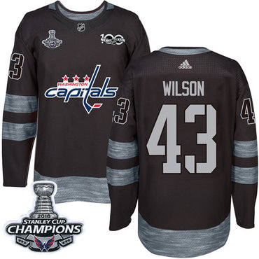 Adidas Washington Capitals #43 Tom Wilson Black 1917-2017 100th Anniversary Stanley Cup Final Champions Stitched NHL Jersey